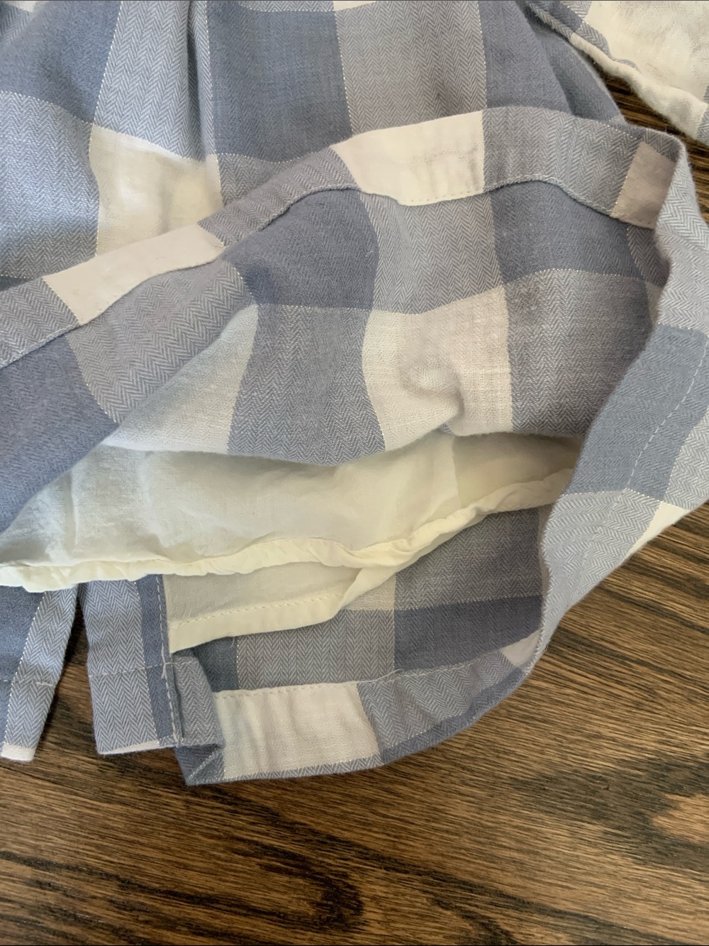 Tartine et Chocolat Light Blue and White Gingham Ruffle Collar Top - Picture 5 of 8